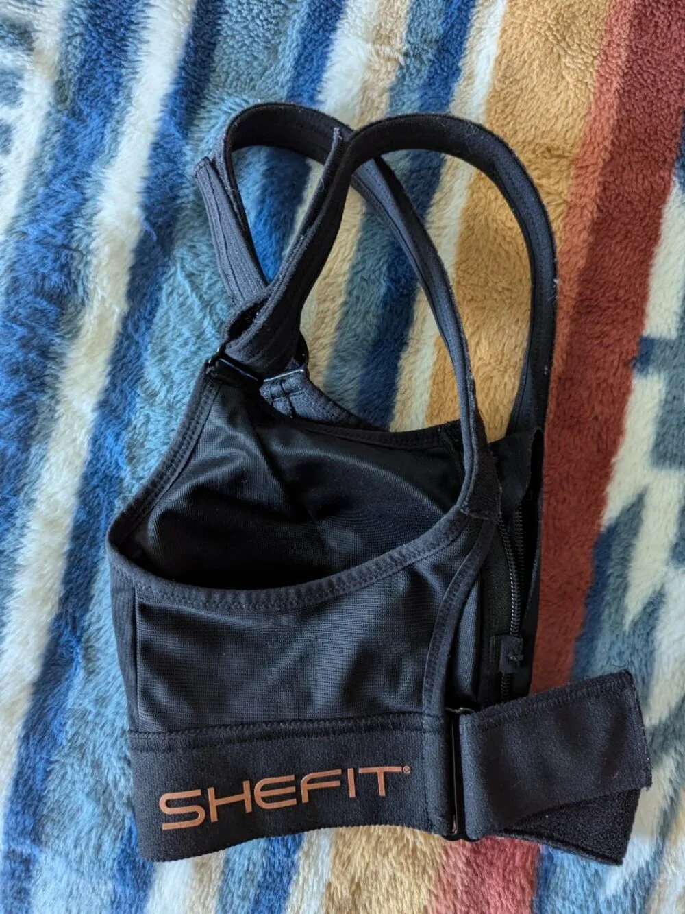 SHEFIT Ultimate Sports Bra Black - Medium - High Impact Front Zip